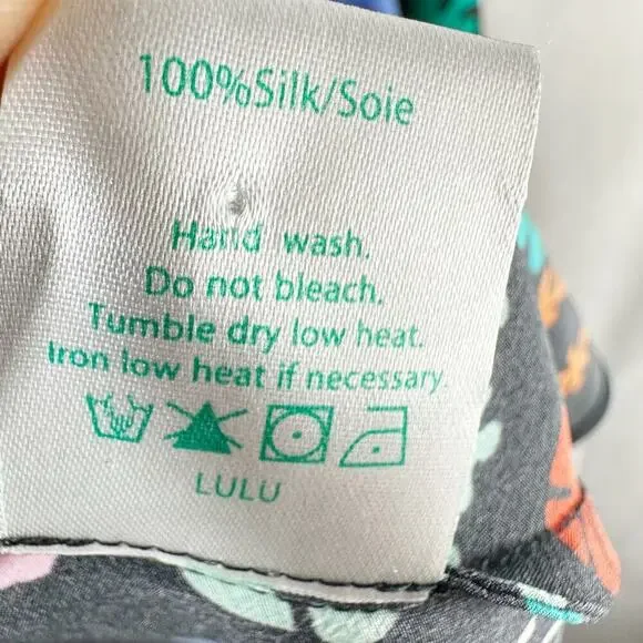 Rixo Silk Lulu Dark Floral Mini Dress Size Small - Picture 5 of 12